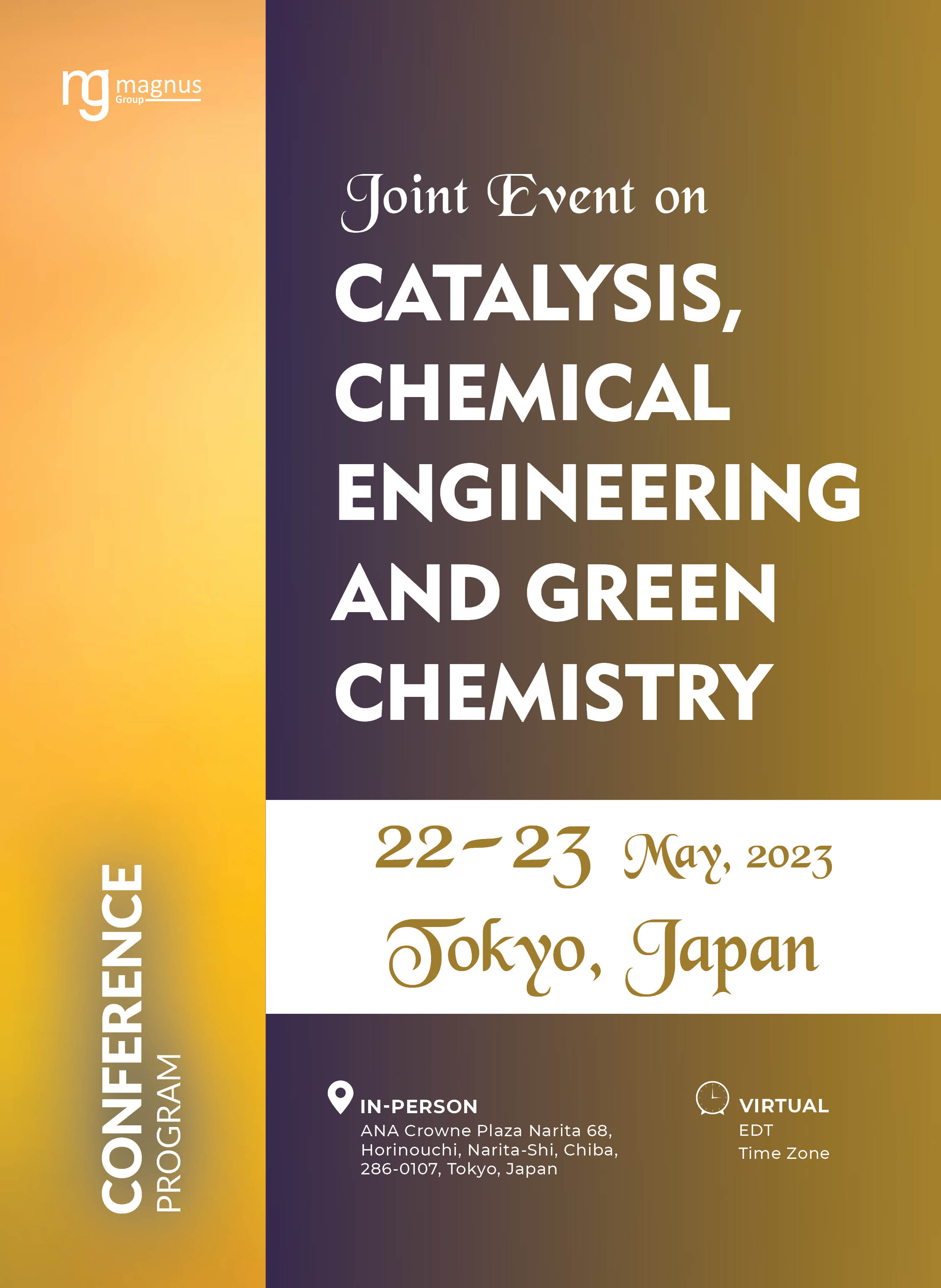 15th Edition of International Conference on  Catalysis, Chemical Engineering and Technology | Tokyo, Japan Program